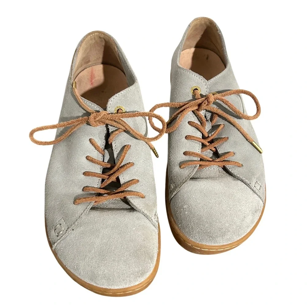 Birkenstock Arran Suede Lace Up Sneaker Blue Gray 41 Men's 8 Women's 10 Wide